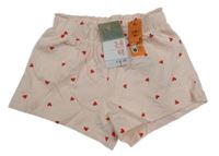 Nové - světlerůžové kraťasy se srdíčky PRIMARK