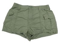 Khaki cargo plátěné kraťasy H&M
