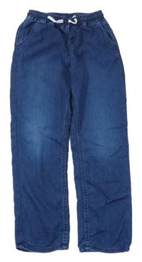 Modré jogger PULL ON regular fit teplákové rifle H&M
