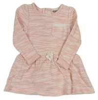 Růžové melírované svetrové šaty Tu