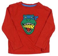 Červené triko s dinosaurem Primark