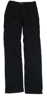 Černé plátěné slim chino kalhoty S. Oliver