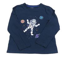 Tmavomodré triko s kosmonautem Primark
