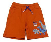 Červené teplákové kraťasy s dinosaury Kiki&Koko