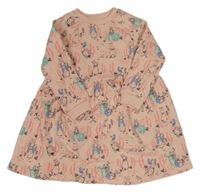 Růžové teplákové šaty s králíky - Peter Rabbit George