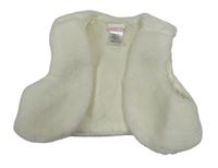 Smetanová kožešinová podšitá crop vesta