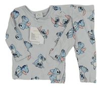 Nové - 2set - Světlemodré žebrované triko se Stitchem + legíny Disney