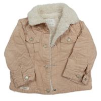 Růžová manšestrová zateplená bunda Zara