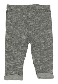 Černo-šedé melírované žebrované tepláky Next