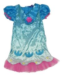 Kostým - Modro-tyrkysové šaty s květy - Poppy - Trolls