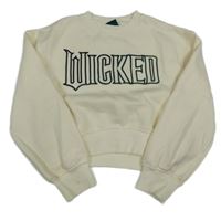 Krémová crop mikina s nápisem - Wicked