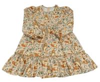 Růžové květované šaty se zvířaty Shein