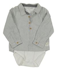 Modro-bílá pruhovaná košile s všitým body Name it