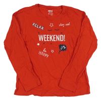 Červené triko s nápisem a řasami Pepperts