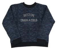 Tmavomodrá vzorovaná mikina s nápisem Alive