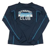 Tmavomodré sportovní triko s nápisem