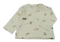 Béžové triko se psy H&M