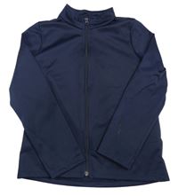 Tmavomodrá sportovní propínací funkční mikina Decathlon