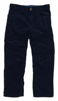 Tmavomodré manšestrové kalhoty H&M