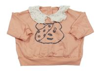 Růžová oversize mikina s Blush a límečkem George