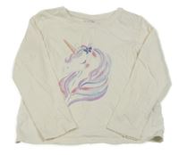 Smetanové triko s jednorožcem Primark