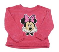 Tmavorůžový svetr s Minnie s flitry Disney