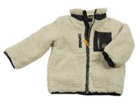 Béžová huňatá zateplená bunda s šusťákovou kapsou Reserved