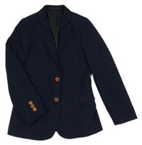 Tmavomodré melírované slavnostní sako Paisley