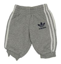 Šedé melírované tepláky s logem Adidas