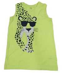 Neonově žluté tílko s levhartem C&A