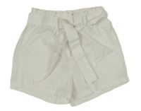 Bílé plátěné kraťasy s páskem Kiabi