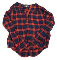 Červeno-černá kostkovaná polo halenka