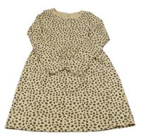 Béžové bavlněné šaty s leopardím vzorem Kiabi