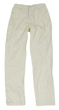 Smetanové relaxed high waist rifle s prošoupáním H&M