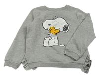 Šedá melírovaná třpytivá mikina se Snoopym C&A