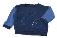 Tmavomodro-modrá mikina s dinosaury M&S