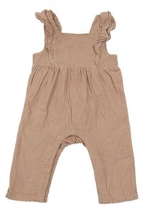 Starorůžové manšestrové laclové kalhoty s volánky F&F