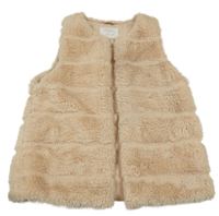 Světlehnědá kožešinová zateplená vesta Zara