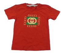 Červené tričko s potiskem Gucci
