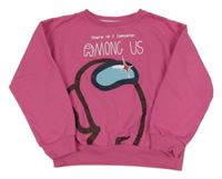 Tmavorůžová mikina s Among Us Primark