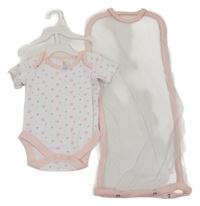 Nové - 2 set - Bílo-růžové body se srdíčky + síťovaný obal