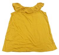 Okrový top s madeirou Primark