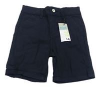 Tmavomodré plátěné chino kraťasy Primark