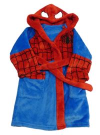 Modro-červený plyšový župan s kapucí - Spiderman Mothercare