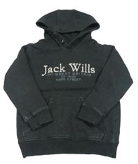 Tmavošedá melírovaná mikina s logem a kapucí Jack Wills