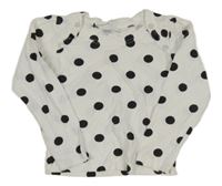 Bílo-černé puntíkaté triko Girl2Girl