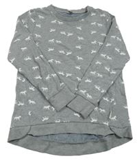 Šedá vzorovaná mikina s koníky Yigga