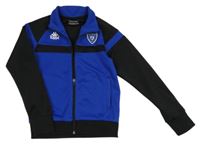 Modro-černá sportovní propínací mikina s erbem a logem kappa