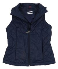 Tmavomodrá šusťáková zateplená jezdecká vesta TCM