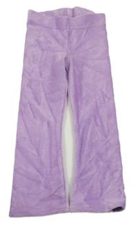 Fialové žebrované flare legíny 